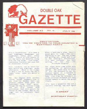 Primary view of object titled 'Double Oak Gazette (Double Oak, Tex.), Vol. 11, No. 10, Ed. 1, July 1989'.