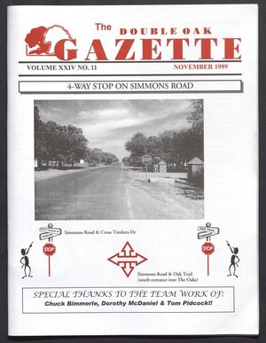 Primary view of object titled 'The Double Oak Gazette (Double Oak, Tex.), Vol. 24, No. 11, Ed. 1 Monday, November 1, 1999'.