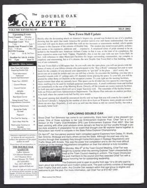 Primary view of object titled 'The Double Oak Gazette (Double Oak, Tex.), Vol. 28, No. 5, Ed. 1 Wednesday, May 1, 2002'.