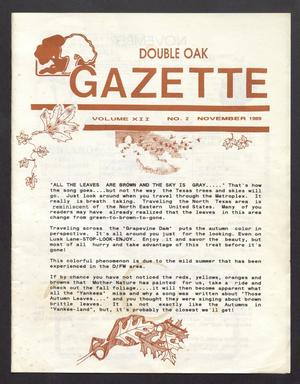 Primary view of object titled 'Double Oak Gazette (Double Oak, Tex.), Vol. 12, No. 2, Ed. 1, November 1989'.
