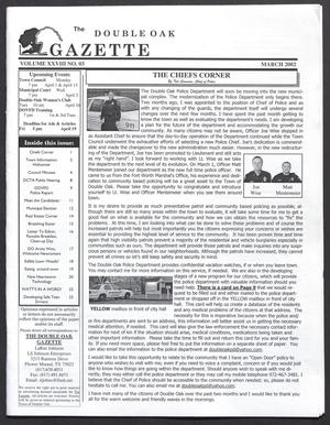 Primary view of The Double Oak Gazette (Double Oak, Tex.), Vol. 28, No. 3, Ed. 1 Friday, March 1, 2002