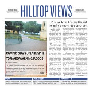 Primary view of object titled 'Hilltop Views (Austin, Tex.), Vol. 38, No. 9, Ed. 1 Wednesday, November 4, 2015'.
