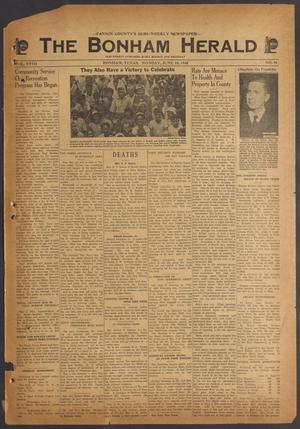 Primary view of object titled 'The Bonham Herald (Bonham, Tex.), Vol. 18, No. 91, Ed. 1 Monday, June 18, 1945'.