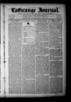 Primary view of object titled 'La Grange Journal. (La Grange, Tex.), Vol. 42, No. 21, Ed. 1 Thursday, May 26, 1921'.
