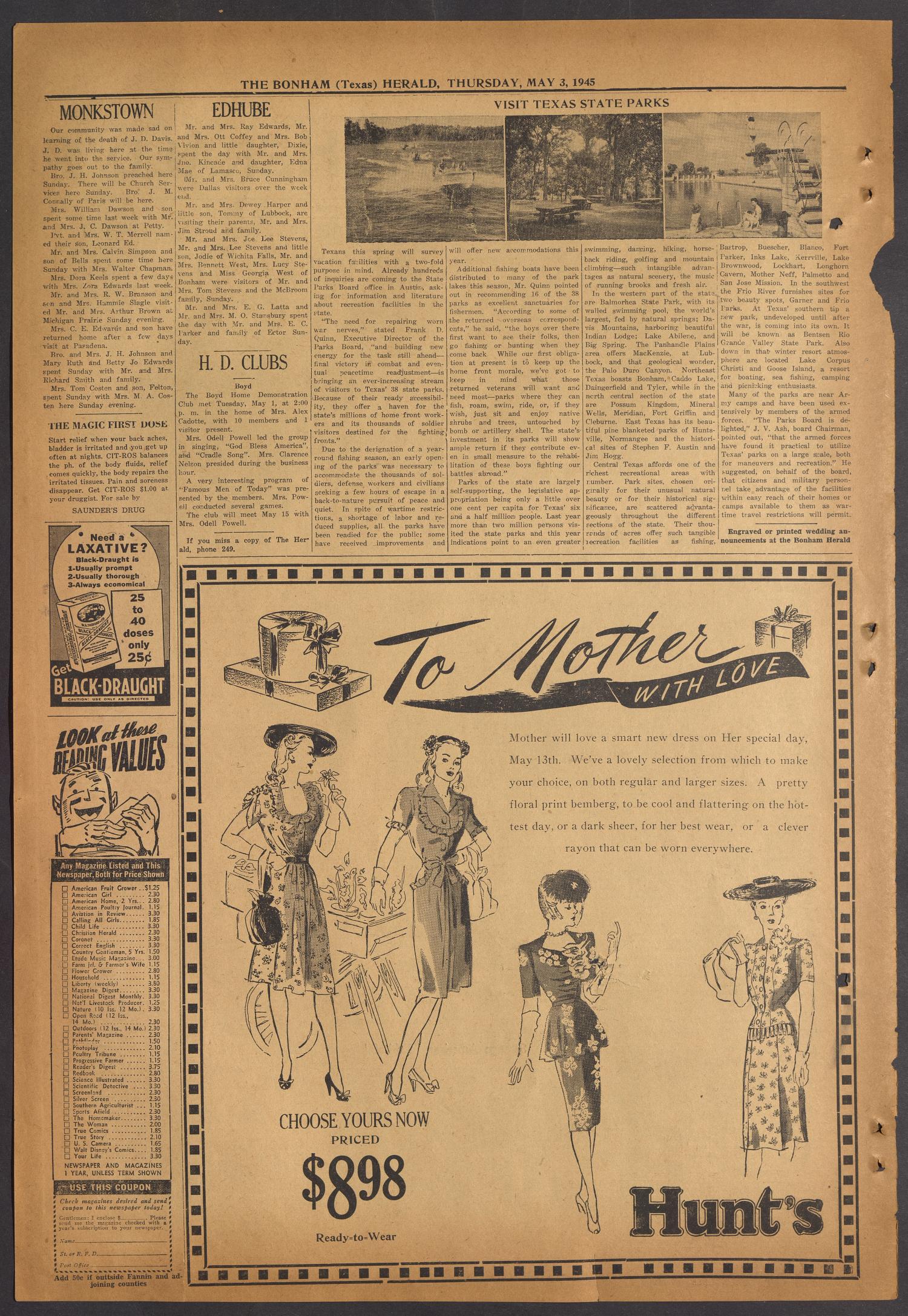 The Bonham Herald (Bonham, Tex.), Vol. 18, No. 78, Ed. 1 Thursday, May 3, 1945
                                                
                                                    [Sequence #]: 2 of 6
                                                