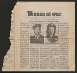 Primary view of object titled '[Clipping: Women at war]'.