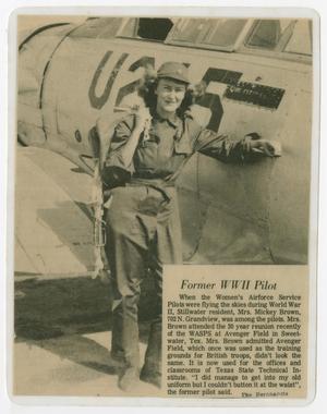 Primary view of object titled '[Clipping: Former WWII Pilot]'.