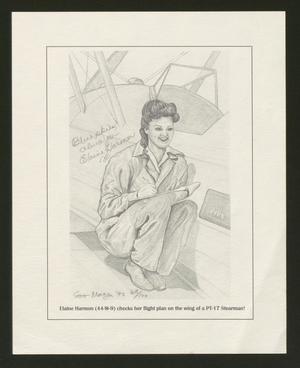 Primary view of object titled '[Illustration of Elaine Harmon]'.