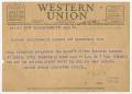 Letter: [Telegram from Maxine Howard to Eleanor McLernon, October 4, 1943]