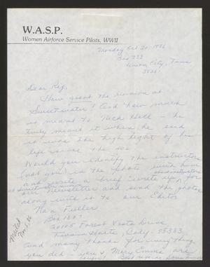 Primary view of object titled '[Letter from Rigdon Edwards to Doris Tanner, October 20, 1986]'.