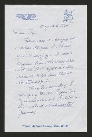 Primary view of object titled '[Letter from Elaine Harmon to Rigdon Edwards, August 6, 1995]'.