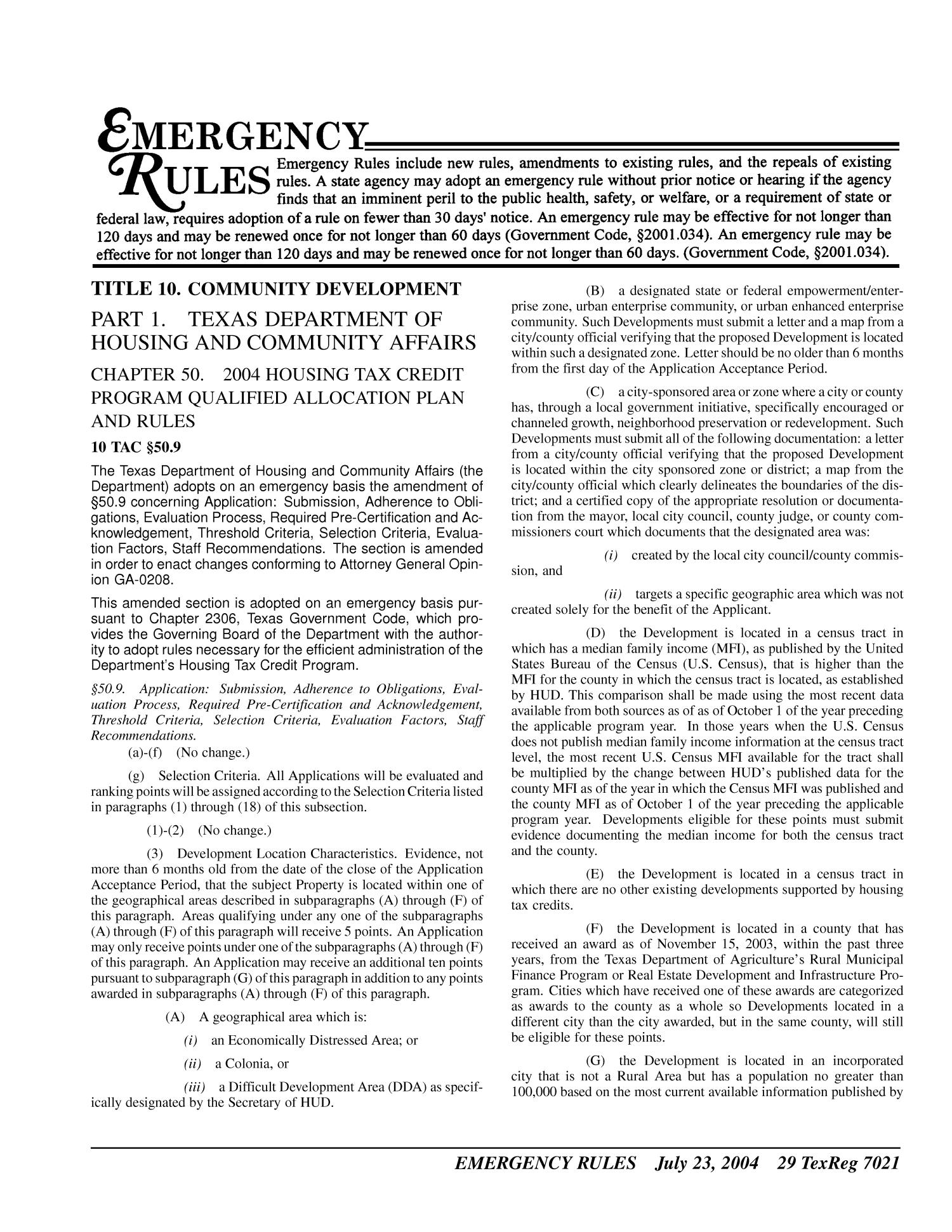 Texas Register, Volume 29, Number 30, Pages 7013-7230, July 23, 2004
                                                
                                                    7021
                                                