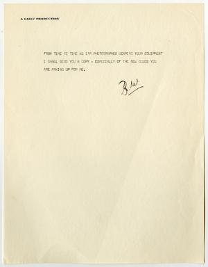 Primary view of object titled '[Note to Sam Myres]'.