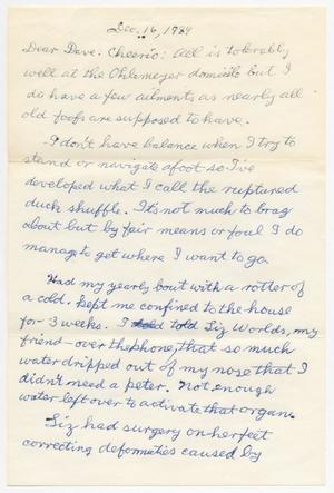 Primary view of object titled '[Letter from W. F. Ohlemeyer to David Duclos, December 16, 1989]'.