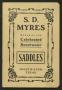 Pamphlet: S. D. Myres Saddle Company Catalog: [1907]