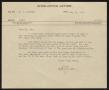 Letter: [Letter from T. L. James to D. W. Kempner, May 31, 1950]