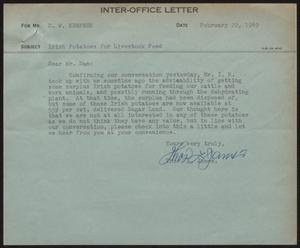 Primary view of object titled '[Letter from T. L. James to D. W. Kempner, February 22, 1949]'.