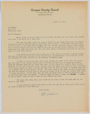Primary view of object titled '[Letter from T. P. Williams to H. Kempner, March 18, 1949]'.