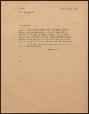Primary view of object titled '[Letter from I. H. Kempner, Jr., to D. W. Kempner, April 14, 1949]'.