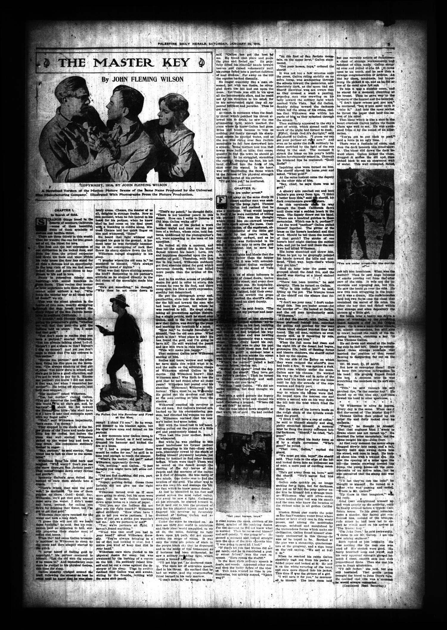 Palestine Daily Herald (Palestine, Tex), Vol. 13, No. 118, Ed. 1 Saturday, January 23, 1915
                                                
                                                    [Sequence #]: 5 of 8
                                                