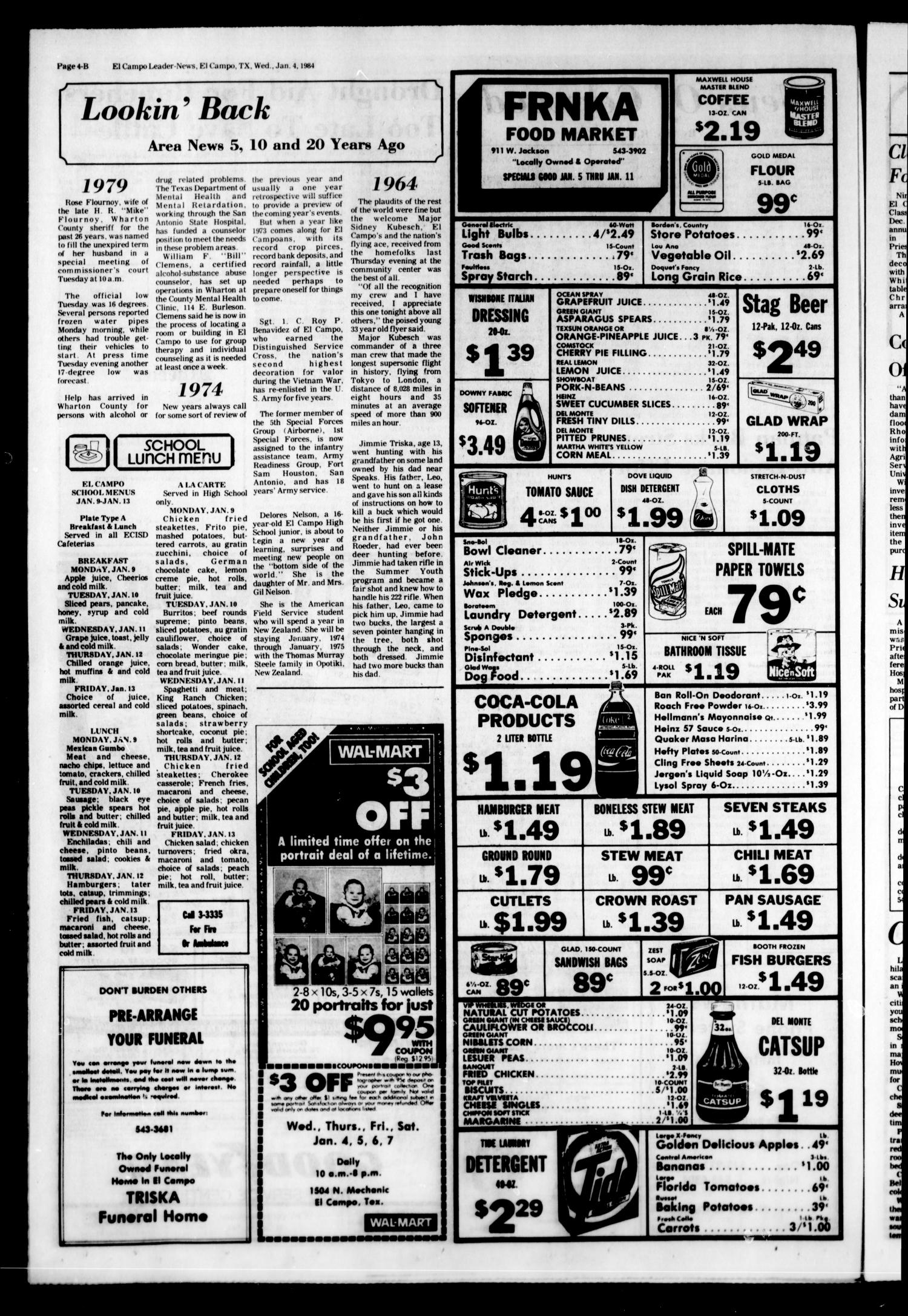 El Campo Leader-News (El Campo, Tex.), Vol. 99, No. 82, Ed. 1 Wednesday, January 4, 1984
                                                
                                                    [Sequence #]: 14 of 26
                                                