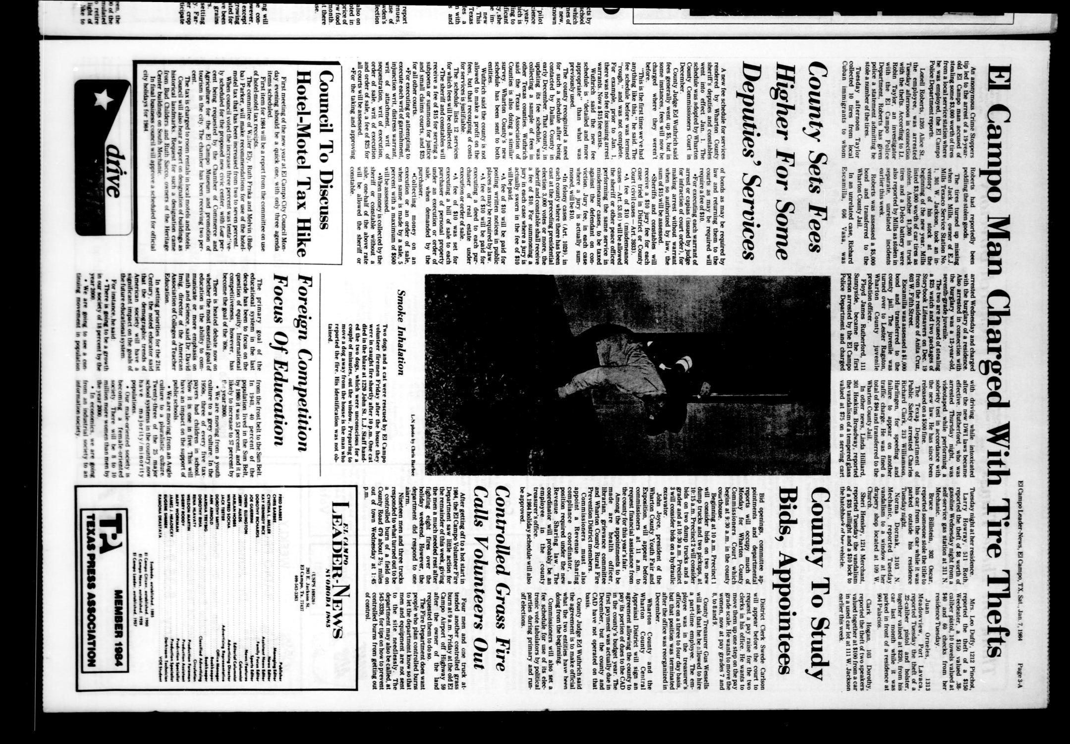 El Campo Leader-News (El Campo, Tex.), Vol. 99, No. 83, Ed. 1 Saturday, January 7, 1984
                                                
                                                    [Sequence #]: 3 of 22
                                                