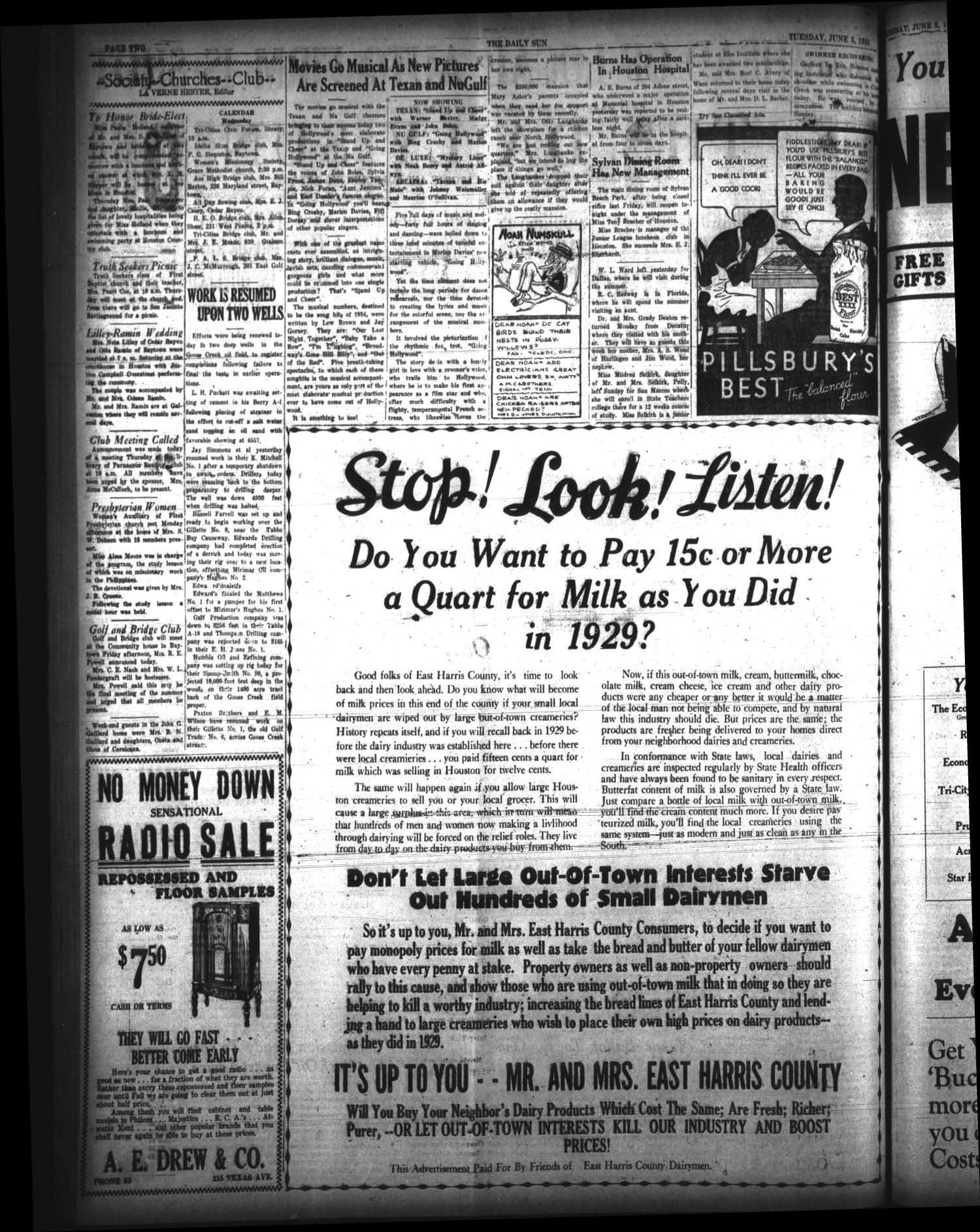 The Daily Sun (Goose Creek, Tex.), Vol. 16, No. 1, Ed. 1 Tuesday, June 5, 1934
                                                
                                                    [Sequence #]: 2 of 6
                                                