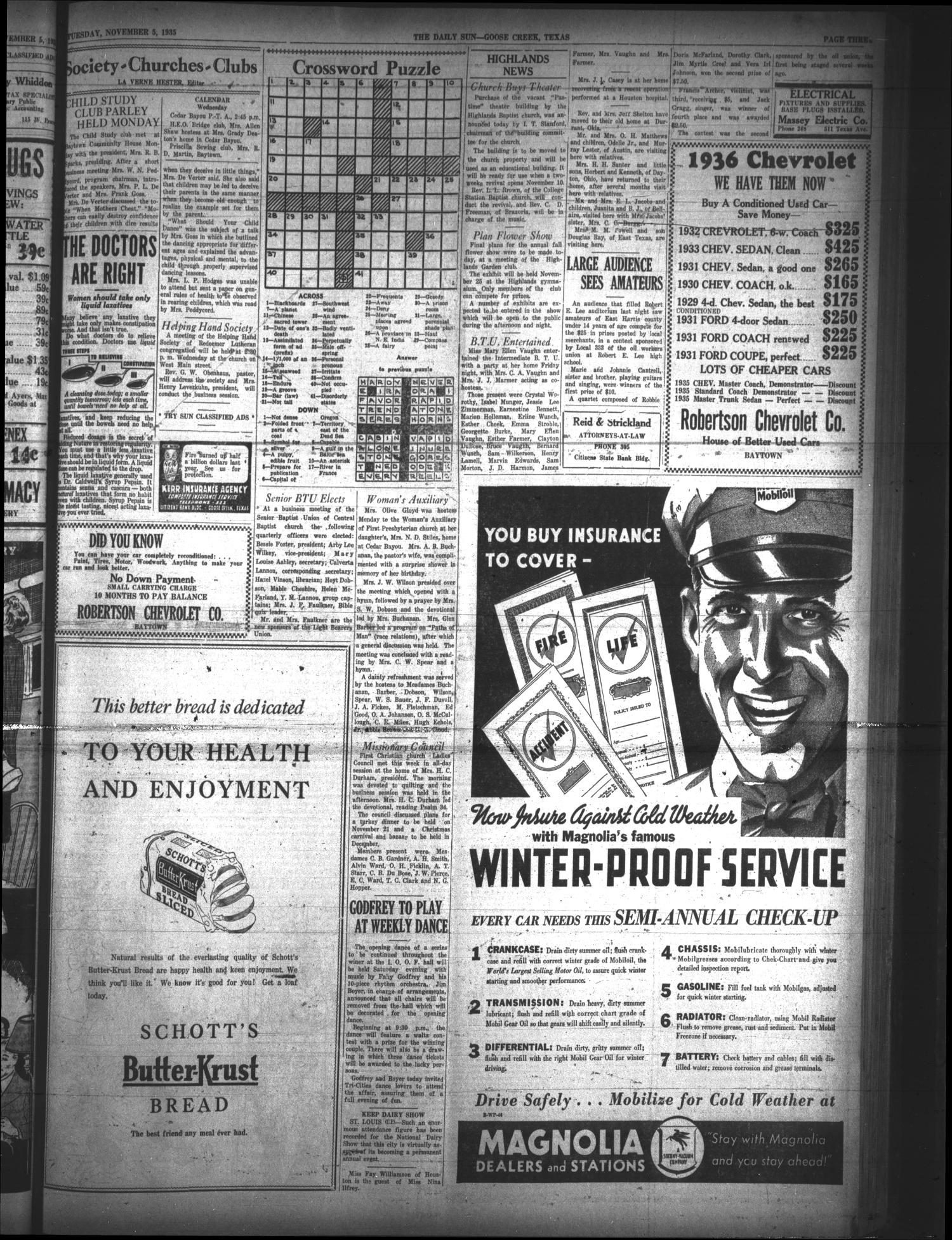 The Daily Sun (Goose Creek, Tex.), Vol. 17, No. 125, Ed. 1 Tuesday, November 5, 1935
                                                
                                                    [Sequence #]: 3 of 6
                                                