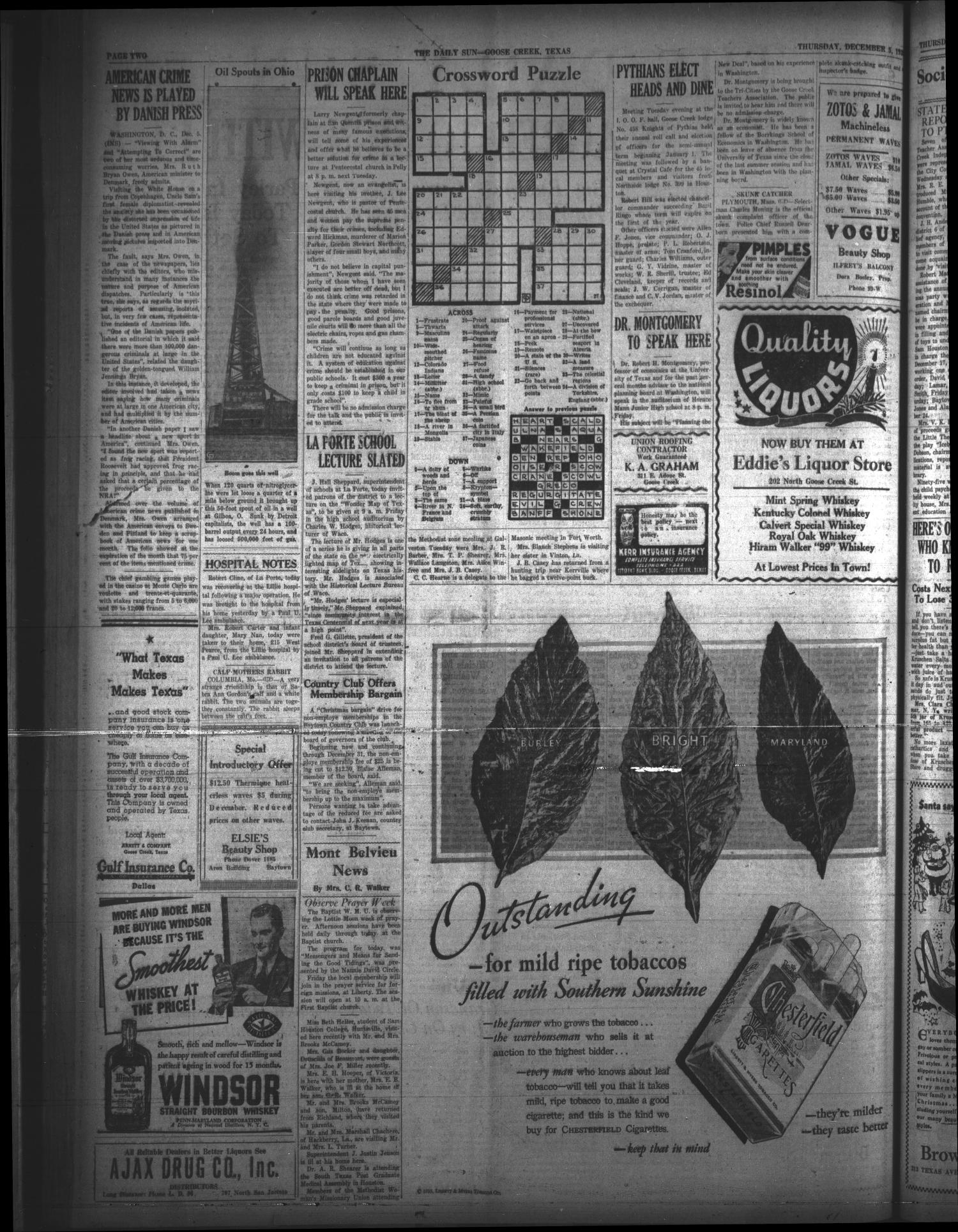 The Daily Sun (Goose Creek, Tex.), Vol. 17, No. 150, Ed. 1 Thursday, December 5, 1935
                                                
                                                    [Sequence #]: 2 of 6
                                                