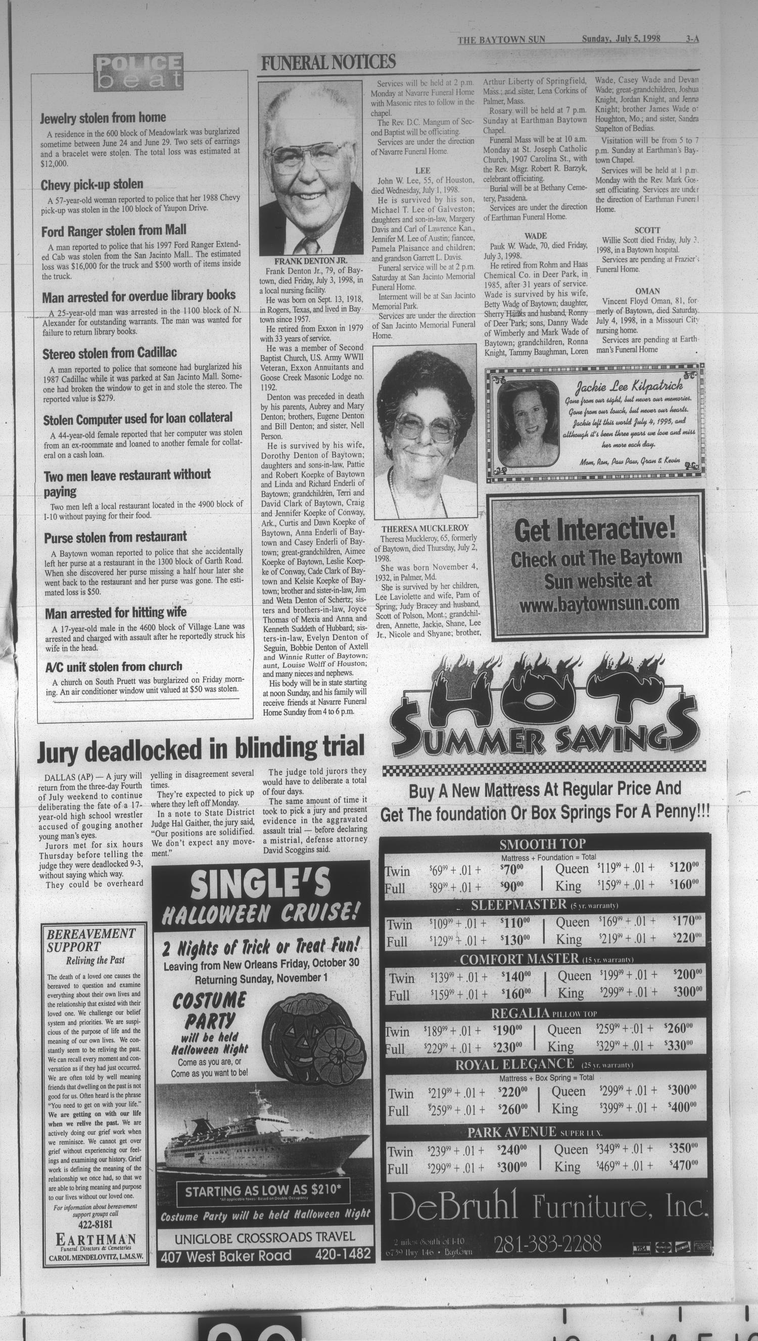 The Baytown Sun (Baytown, Tex.), Vol. 76, No. 211, Ed. 1 Sunday, July 5, 1998
                                                
                                                    [Sequence #]: 3 of 34
                                                