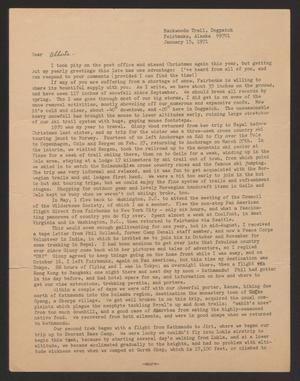 Primary view of object titled '[Letter from Celia Hunter to Alberta Head, January 15, 1971]'.