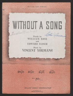 Primary view of object titled 'Without a Song'.