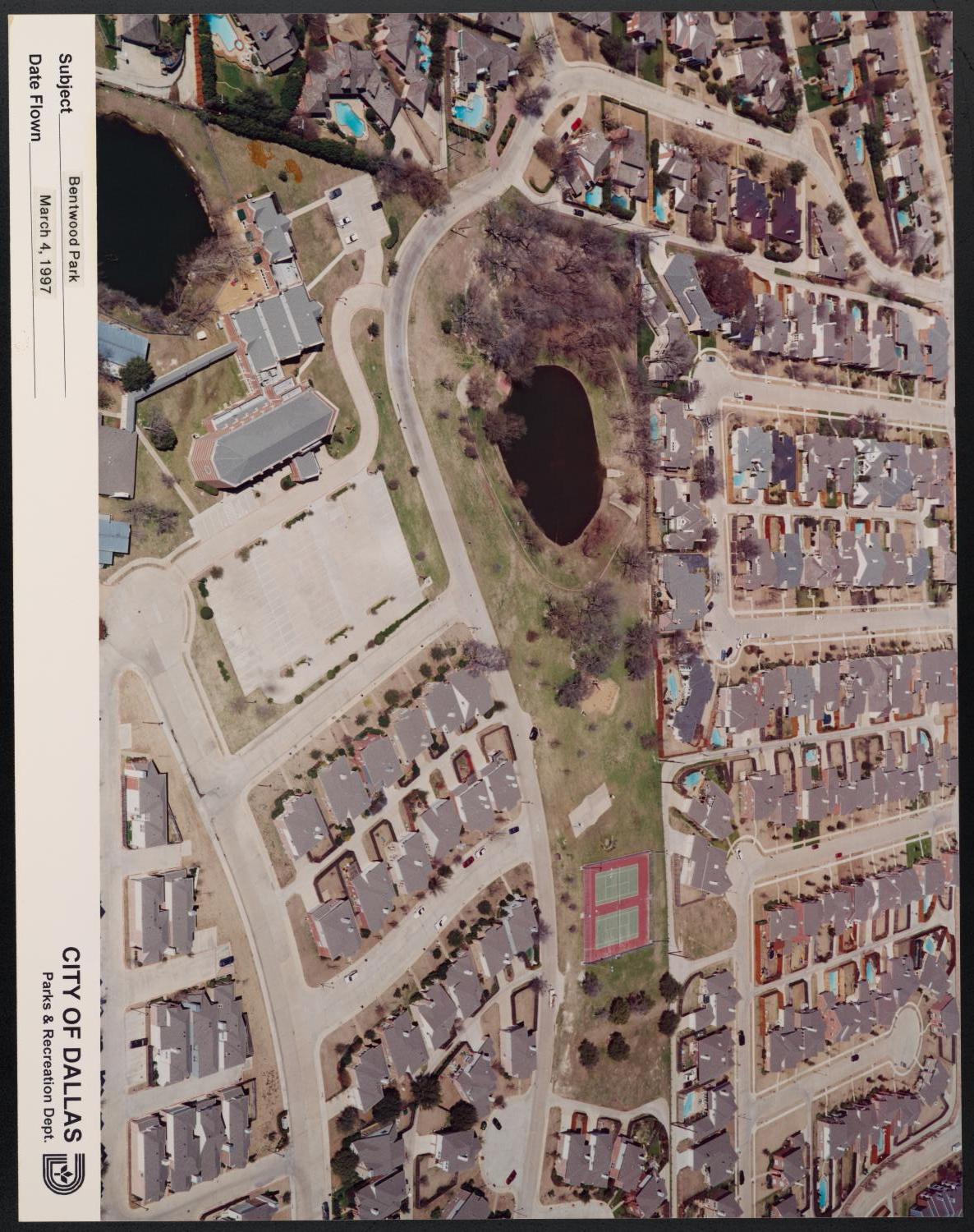 [Aerial View of Bentwood Park and Surrounding Area]
                                                
                                                    [Sequence #]: 1 of 2
                                                