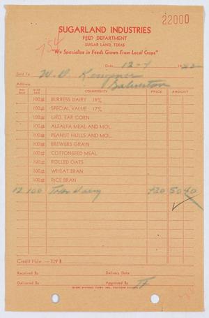 Primary view of object titled '[Receipt for Texas Dairy Feed]'.