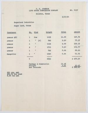 Primary view of object titled '[Invoice for Cattle]'.