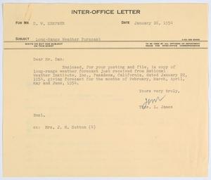 Primary view of object titled '[Letter from T. L. James to D. W. Kempner, January 26, 1954]'.