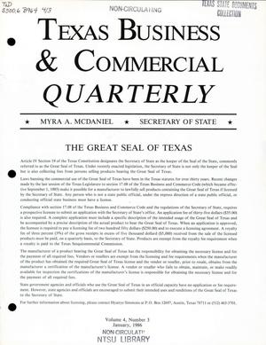 Texas Business & Commercial Quarterly, Volume 4, Number 3, January 1986