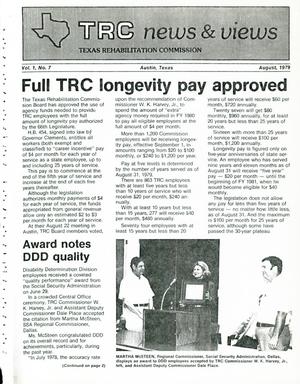 Primary view of object titled 'TRC News & Views, Volume 1, Number 7, August 1979'.