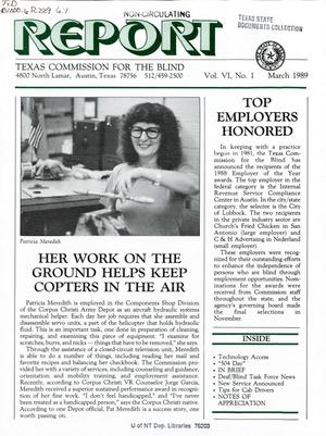 Primary view of object titled 'Texas Commission for the Blind Report, Volume 6, Number 1, March 1989'.