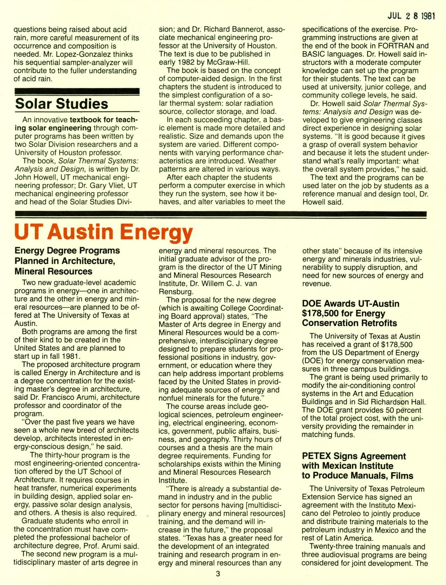 Energy Studies, Volume 6, Number 2, November/December 1980
                                                
                                                    3
                                                