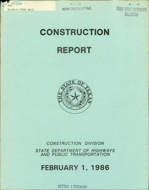 Primary view of object titled 'Texas Construction Report: February 1986'.