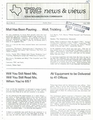 Primary view of object titled 'TRC News & Views, Volume 2, Number 3, July 1980'.