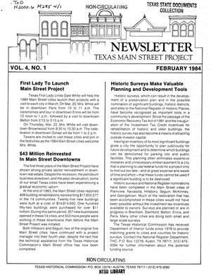 Primary view of object titled 'Texas Main Street Project Newsletter, Volume 4, Number 1, February 1984'.