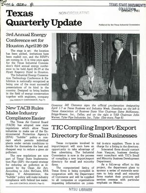 Primary view of object titled 'Texas Quarterly Update, Volume 1, Number 1, Spring 1981'.