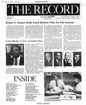 Primary view of object titled 'The Record, Number 115, Fall 1987'.