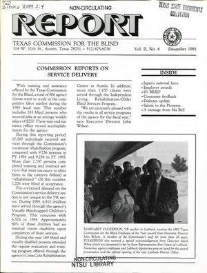 Primary view of object titled 'Texas Commission for the Blind Report, Volume 2, Number 4, December 1985'.