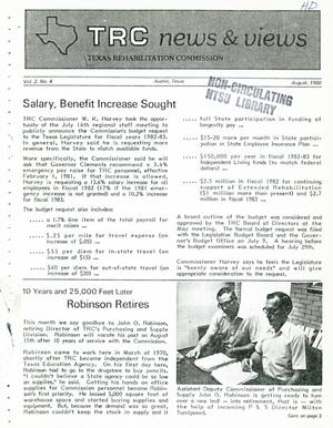 Primary view of object titled 'TRC News & Views, Volume 2, Number 4, August 1980'.