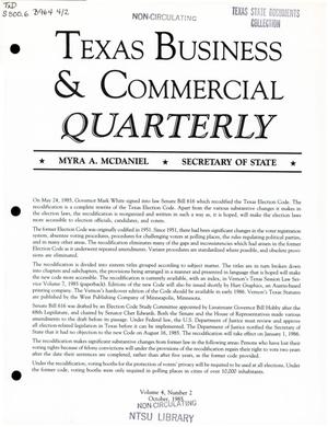 Texas Business & Commercial Quarterly, Volume 4, Number 2, October 1985