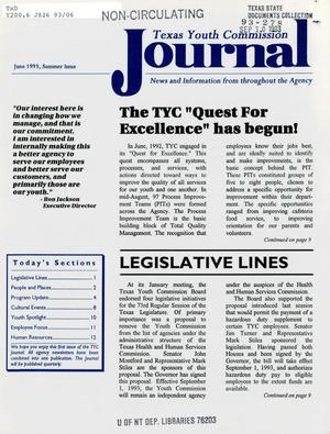 Primary view of object titled 'Texas Youth Commission Journal, June 1993'.