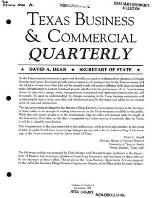 Texas Business & Commercial Quarterly, Volume 1, Number 2, September 1982